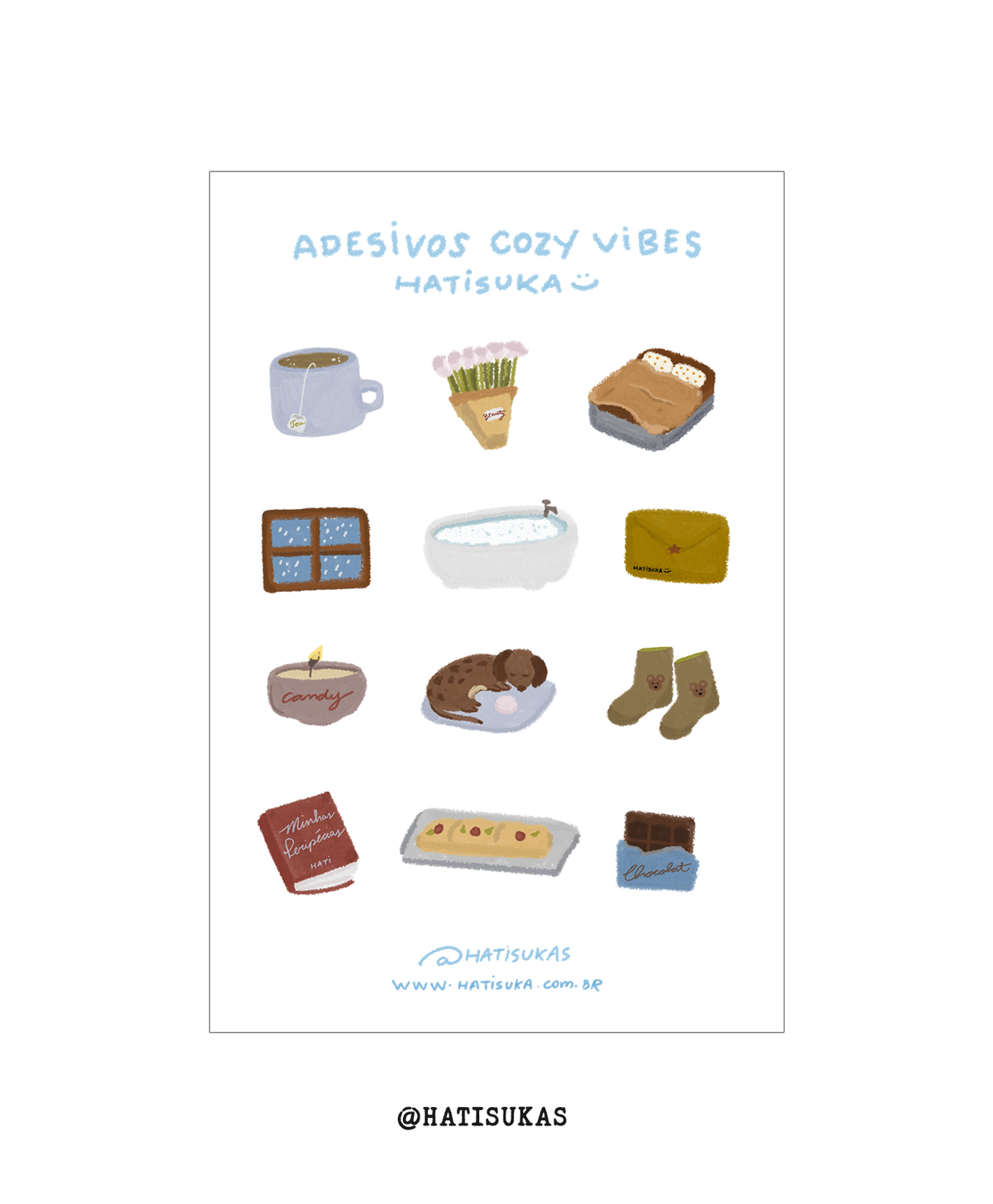 Cartelas de Adesivo - Cozy Stationery