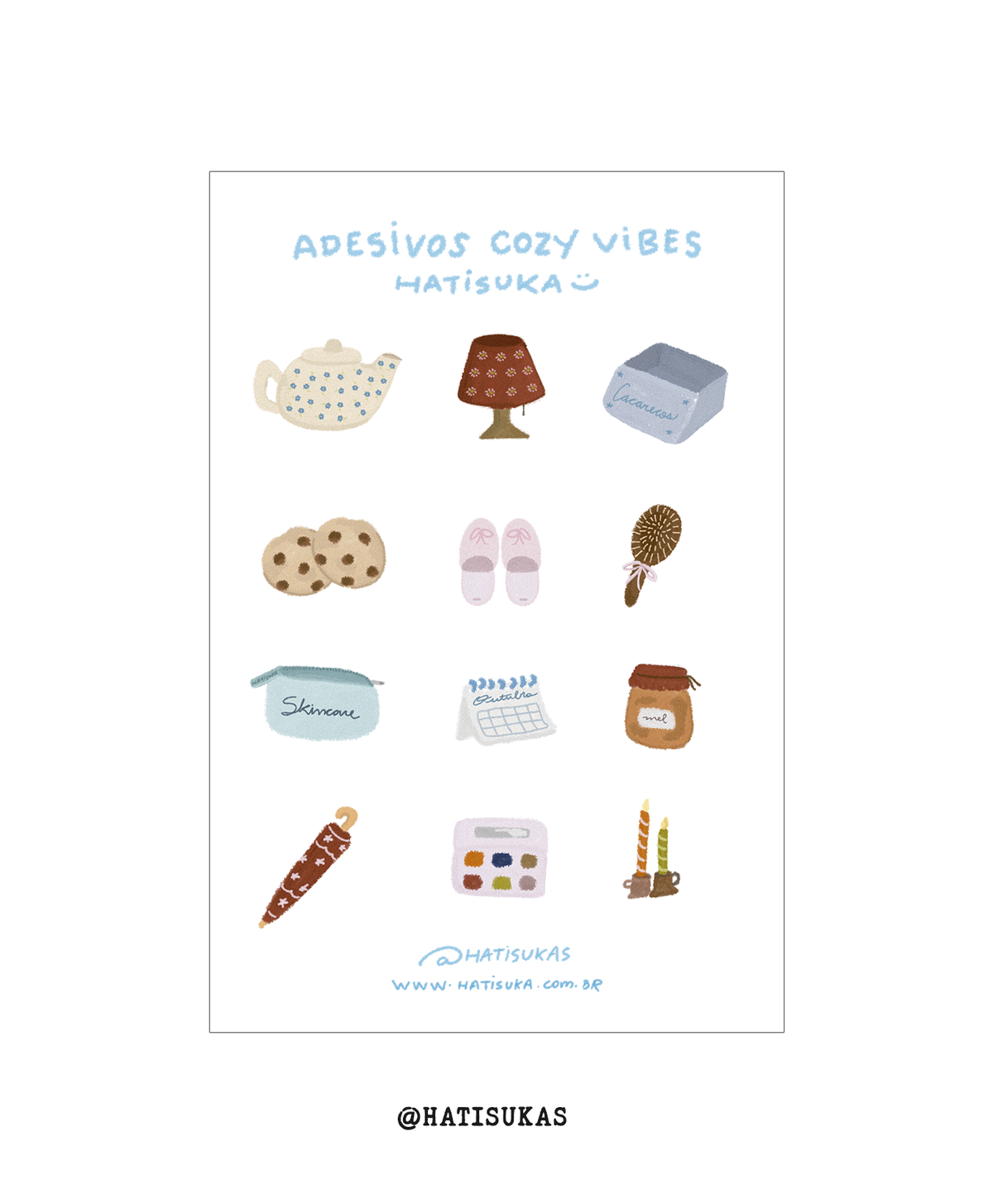 Cartelas de Adesivo - Cozy Stationery