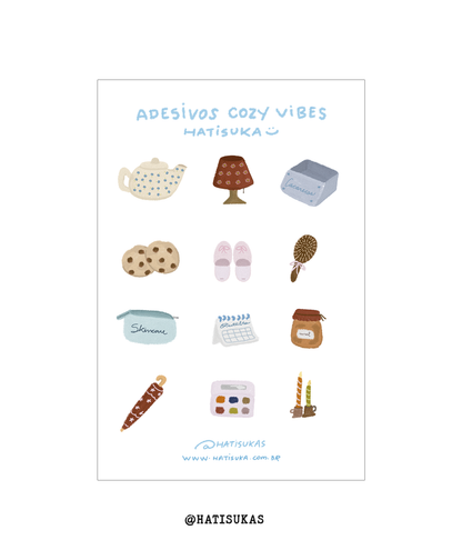 Cartelas de Adesivo - Cozy Stationery