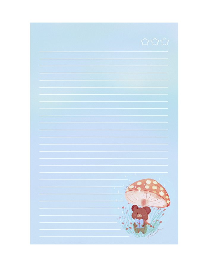 Papel de Carta Ursinho Pautado